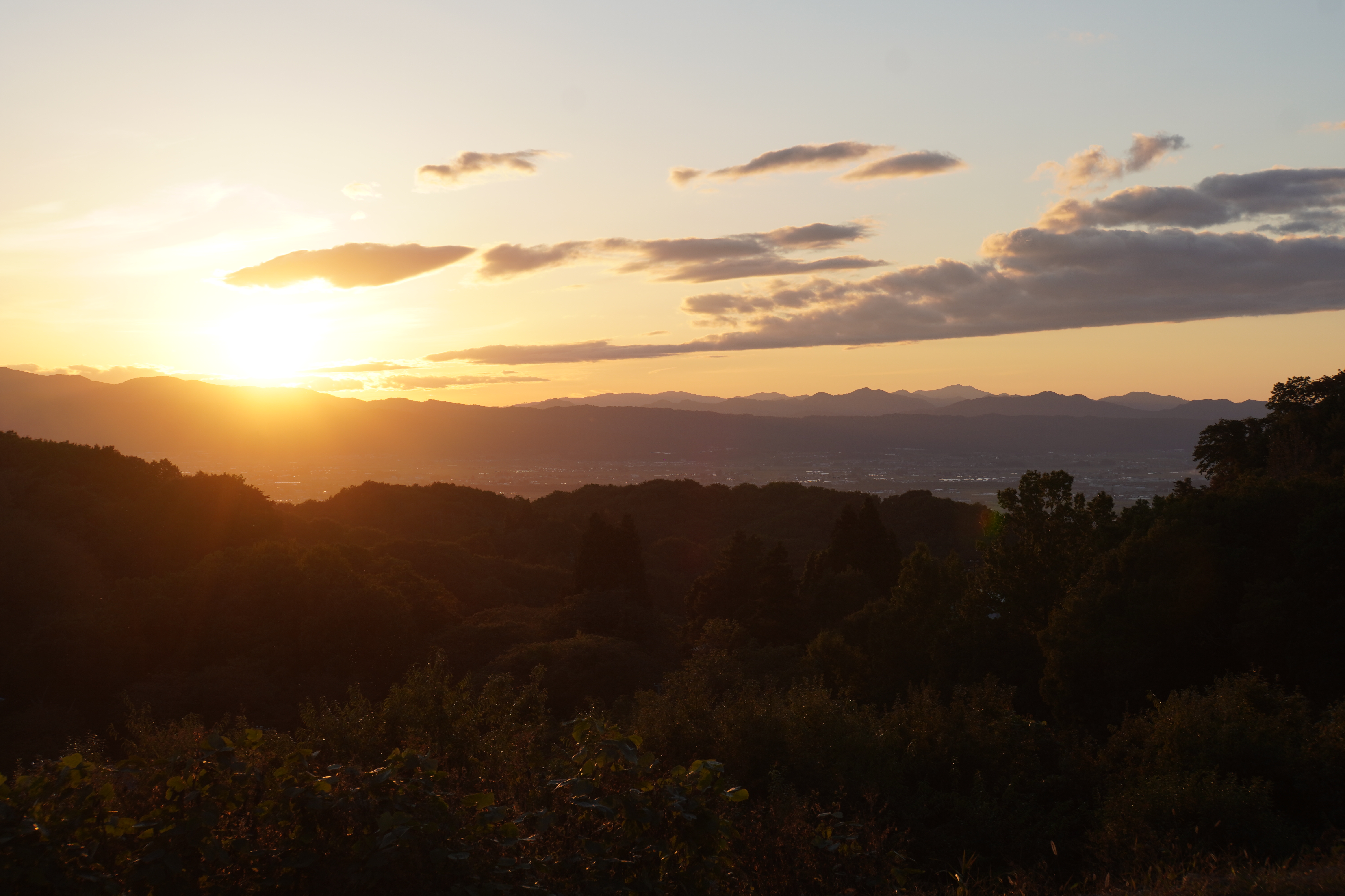 Ausblick bei Sonnenuntergang