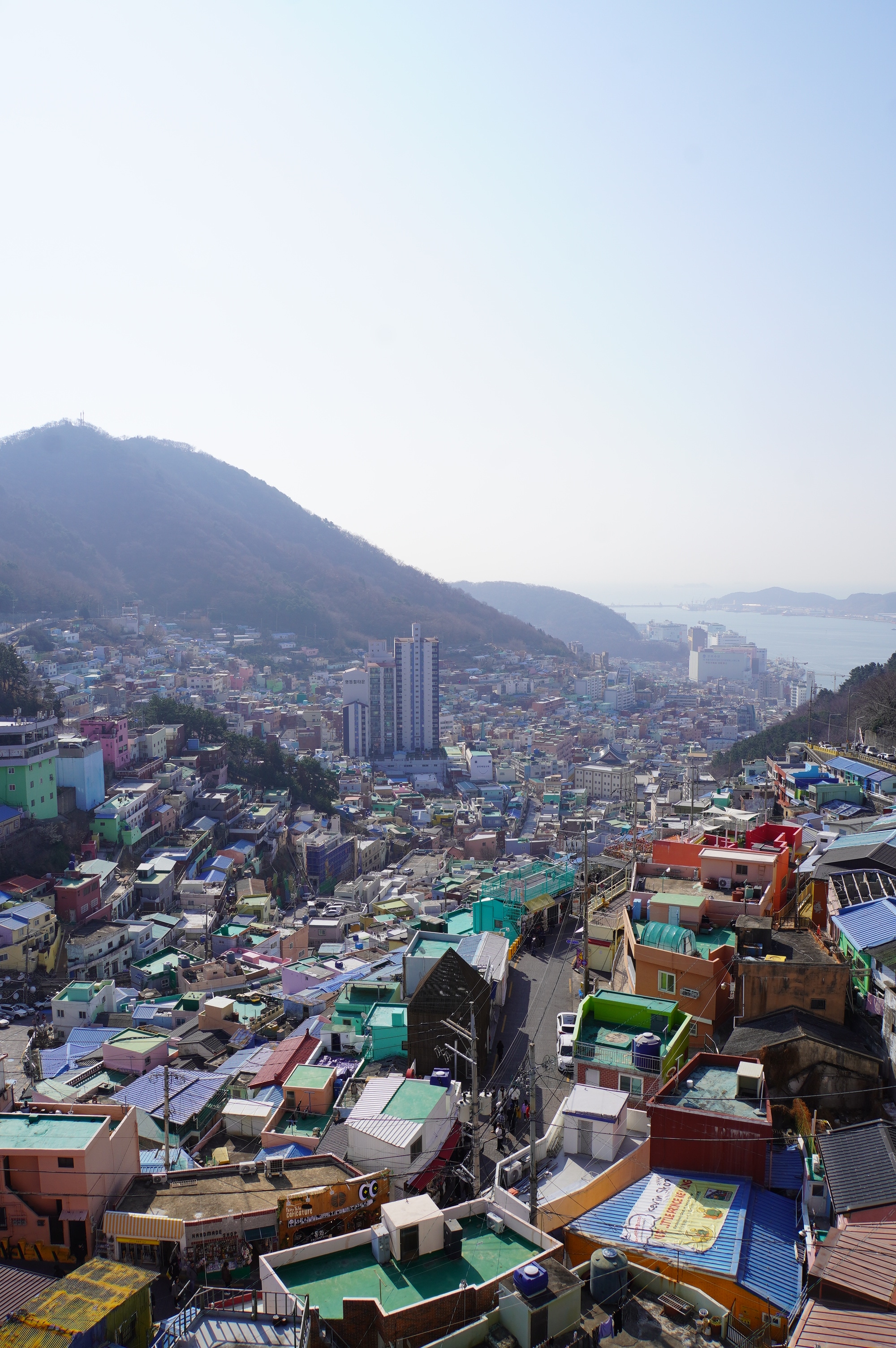 schöne bunte Häuser von oben