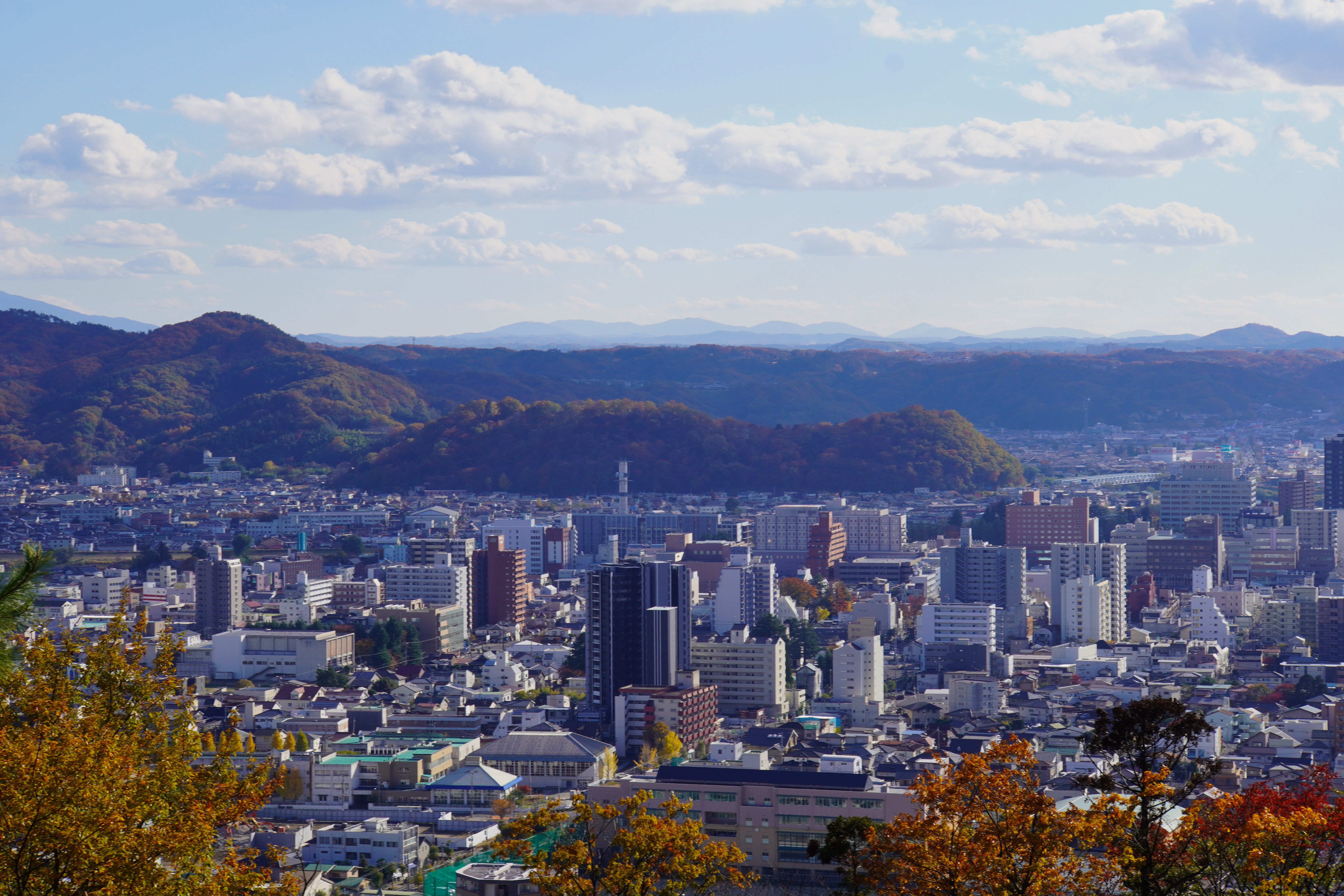 Ausblick auf Fukushima Stadt
