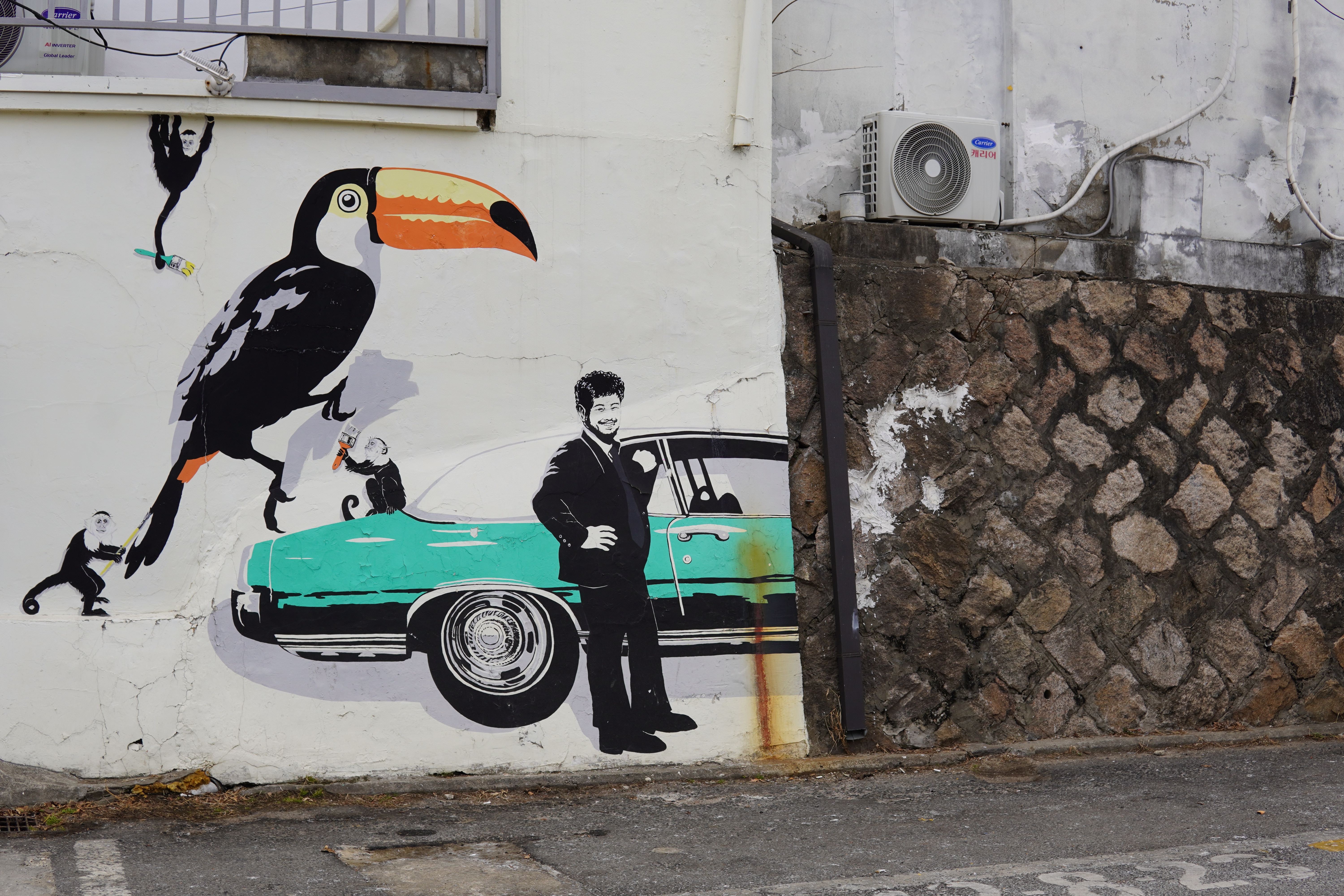 Affen bemalen die Straßenwände